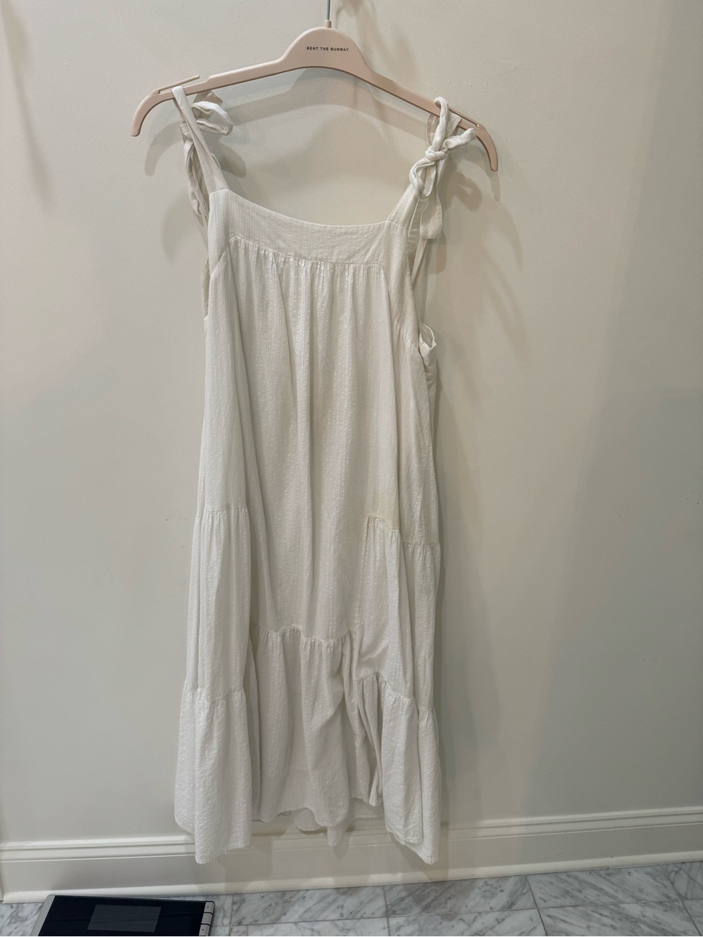 Haute Hippie Cream Cotton Sundress with Tie Straps